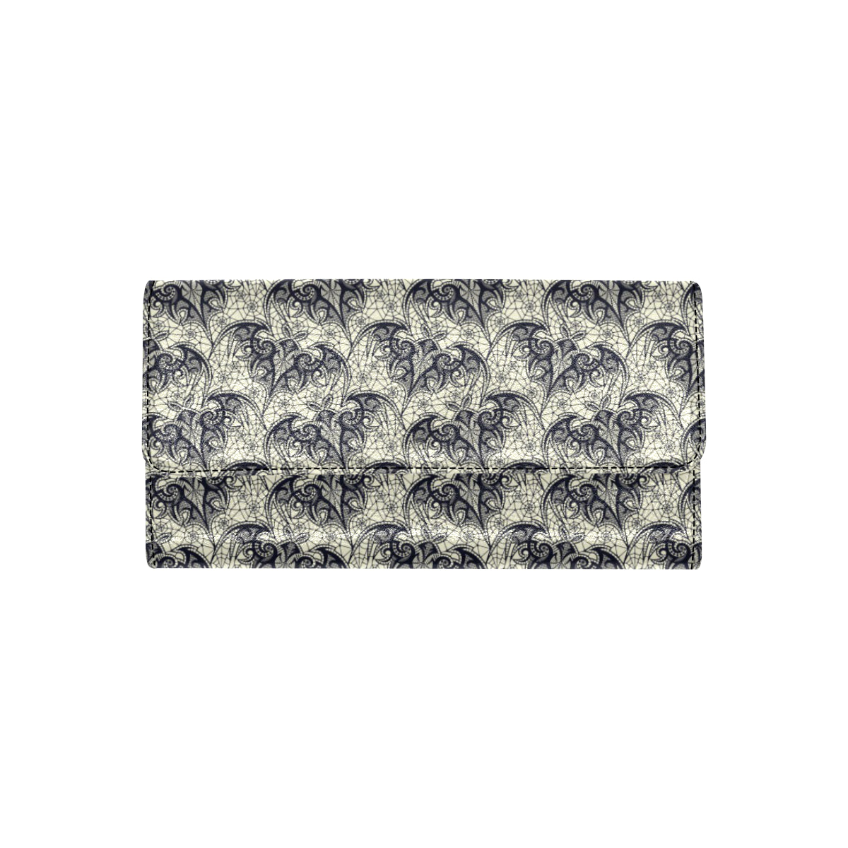 Bat Tribal Pattern Print Design 06 Women's Trifold Wallet