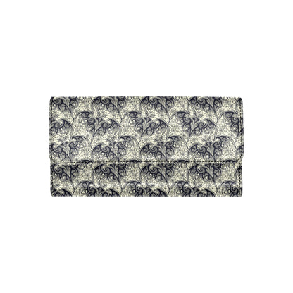 Bat Tribal Pattern Print Design 06 Women's Trifold Wallet