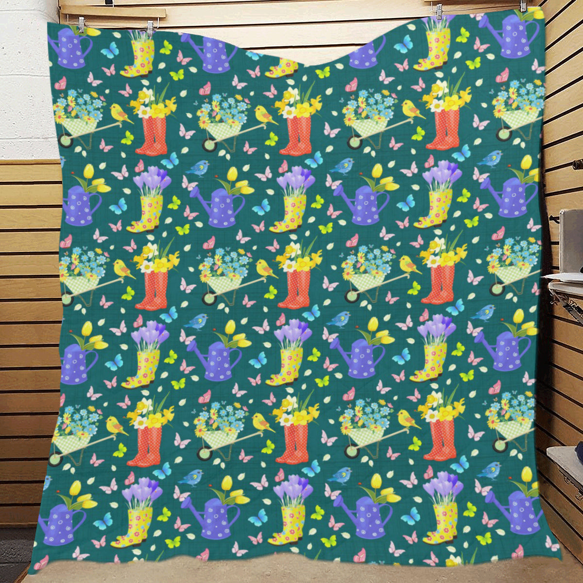 Gardening Pattern Print Design G08 Premium Quilt