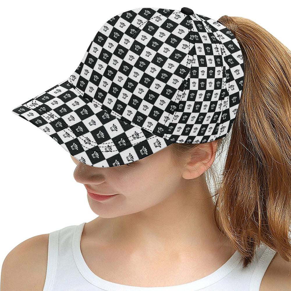 Checkered Flag Crown Pattern Snapback Cap
