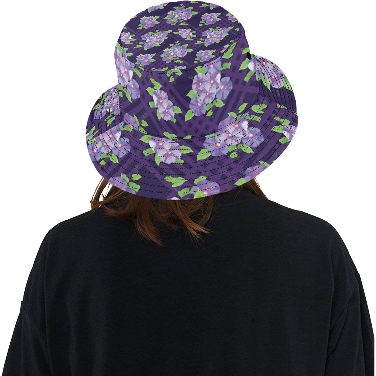 Morning Glory Pattern Print Design MG03 Unisex Bucket Hat