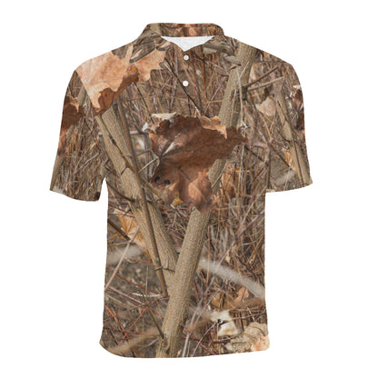 Camo Realistic Tree Forest Autumn Print Men Polo Shirt