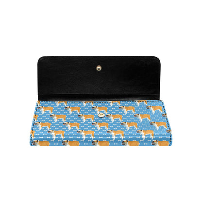 Bulldogs Pattern Print Design 06 Women's Trifold Wallet