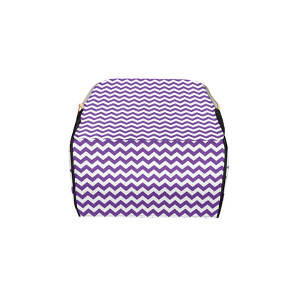 Chevron Purple Pattern Print Design 03 Diaper Bag Backpack
