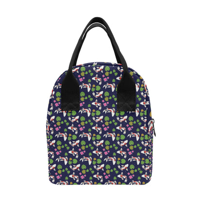 Koi Carp Pattern Design Themed Print Insulated Lunch Bag