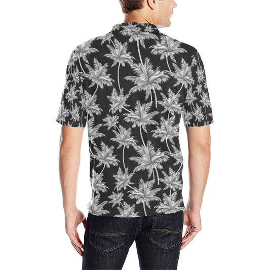 Palm Tree Pattern Print Design PT03 Men Polo Shirt