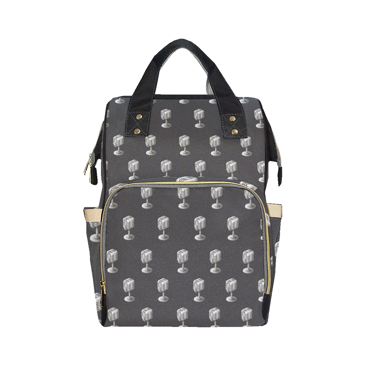 Microphone Vintage Pattern Print Design 01 Diaper Bag Backpack