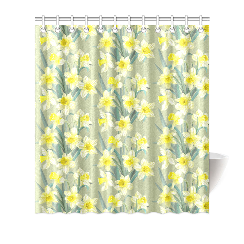 Daffodils Pattern Print Design DF01 Shower Curtain