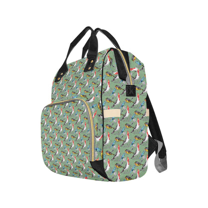 Birds Pattern Print Design 07 Diaper Bag Backpack