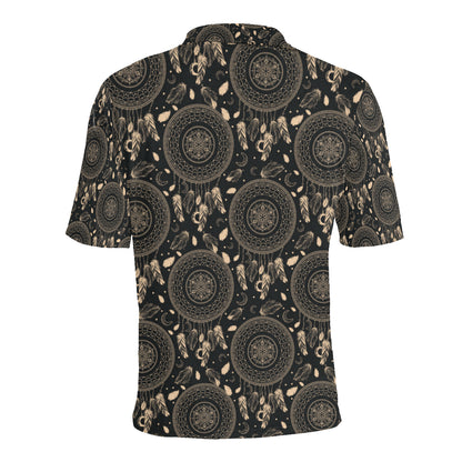Dream Catcher Mandala Boho Moon Men Polo Shirt
