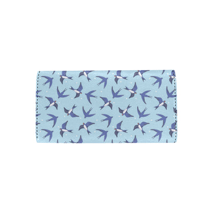 Swallow Bird Pattern Print Design 06 Women's Trifold Wallet
