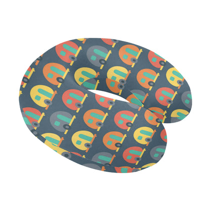 Camper Pattern Print Design 02 U-Shaped Travel Neck Pillow