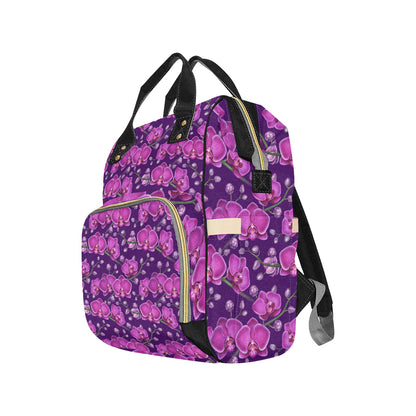 Orchid Pattern Print Design A03 Diaper Bag Backpack