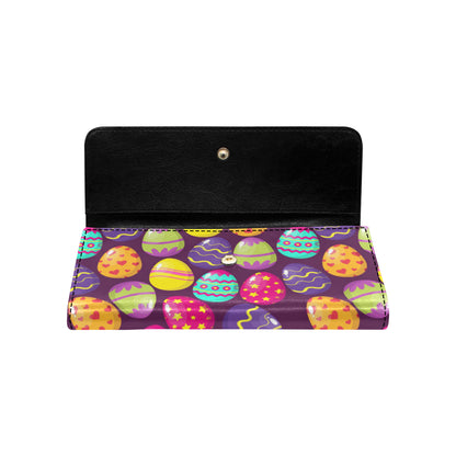Easter Eggs Pattern Print Design RB04 Women's Trifold Wallet
