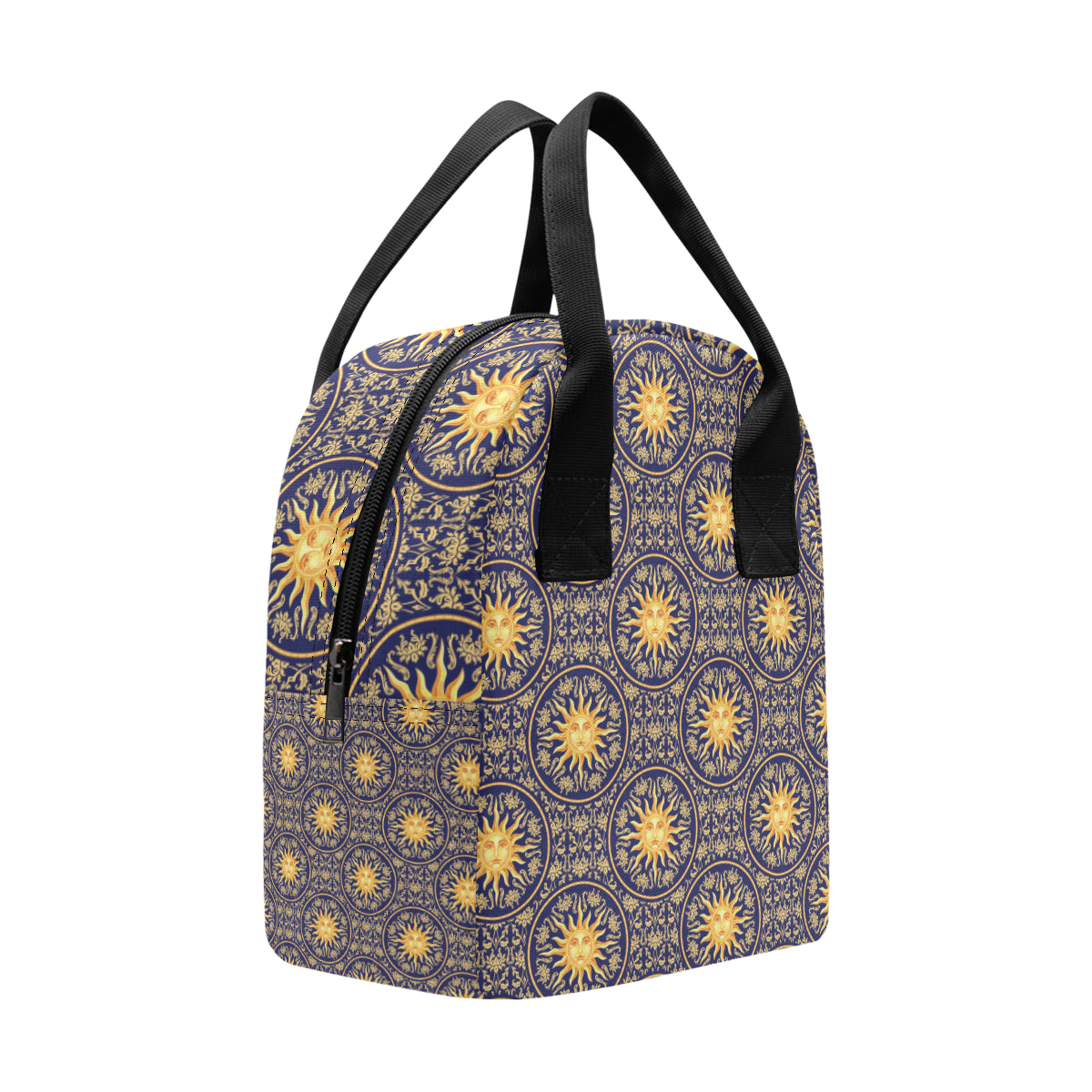Celestial Gold Sun Face Insulated Lunch Bag