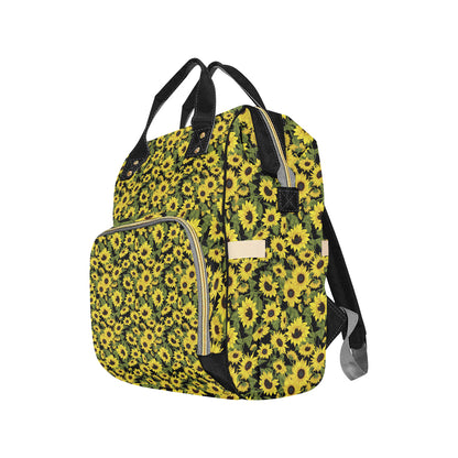 Sunflower Fresh Bright Color Print Diaper Bag Backpack