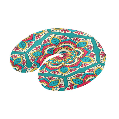 Mandala Pattern Print Design 03 U-Shaped Travel Neck Pillow