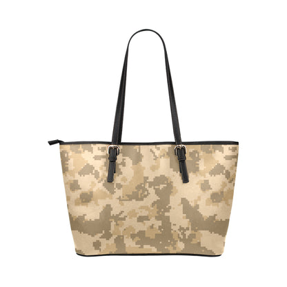 ACU Digital Desert Camouflage Leather Tote Bag