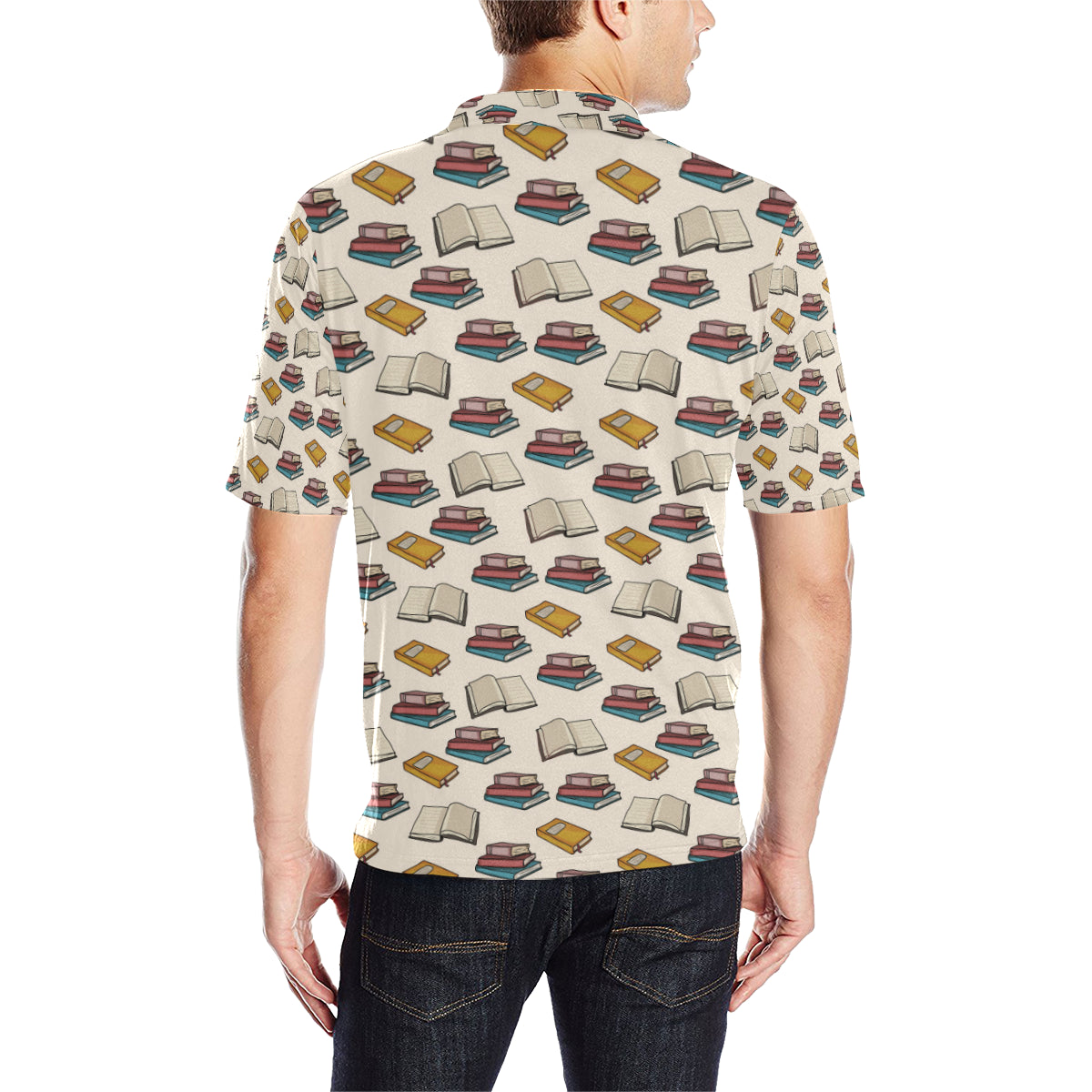 Book Pattern Print Design 04 Men Polo Shirt