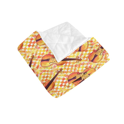 Violin Pattern Print Design 03 Premium Quilt