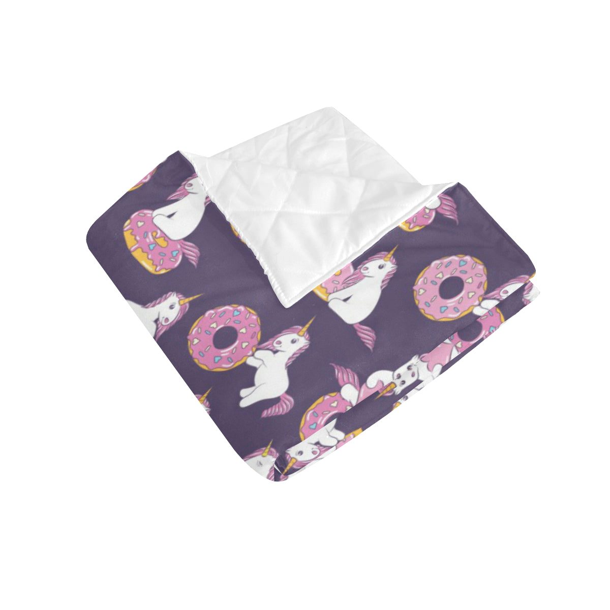Donut Unicorn Pattern Print Design DN011 Premium Quilt