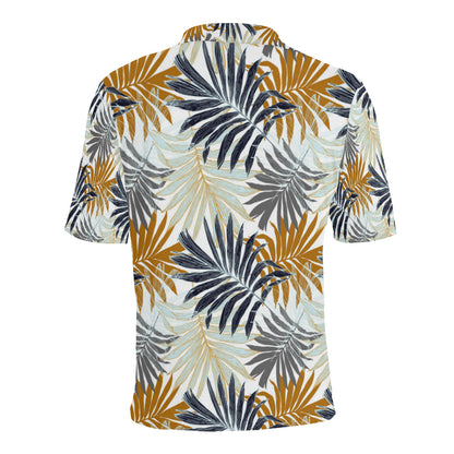 Colorful Tropical Palm Leaves Men Polo Shirt