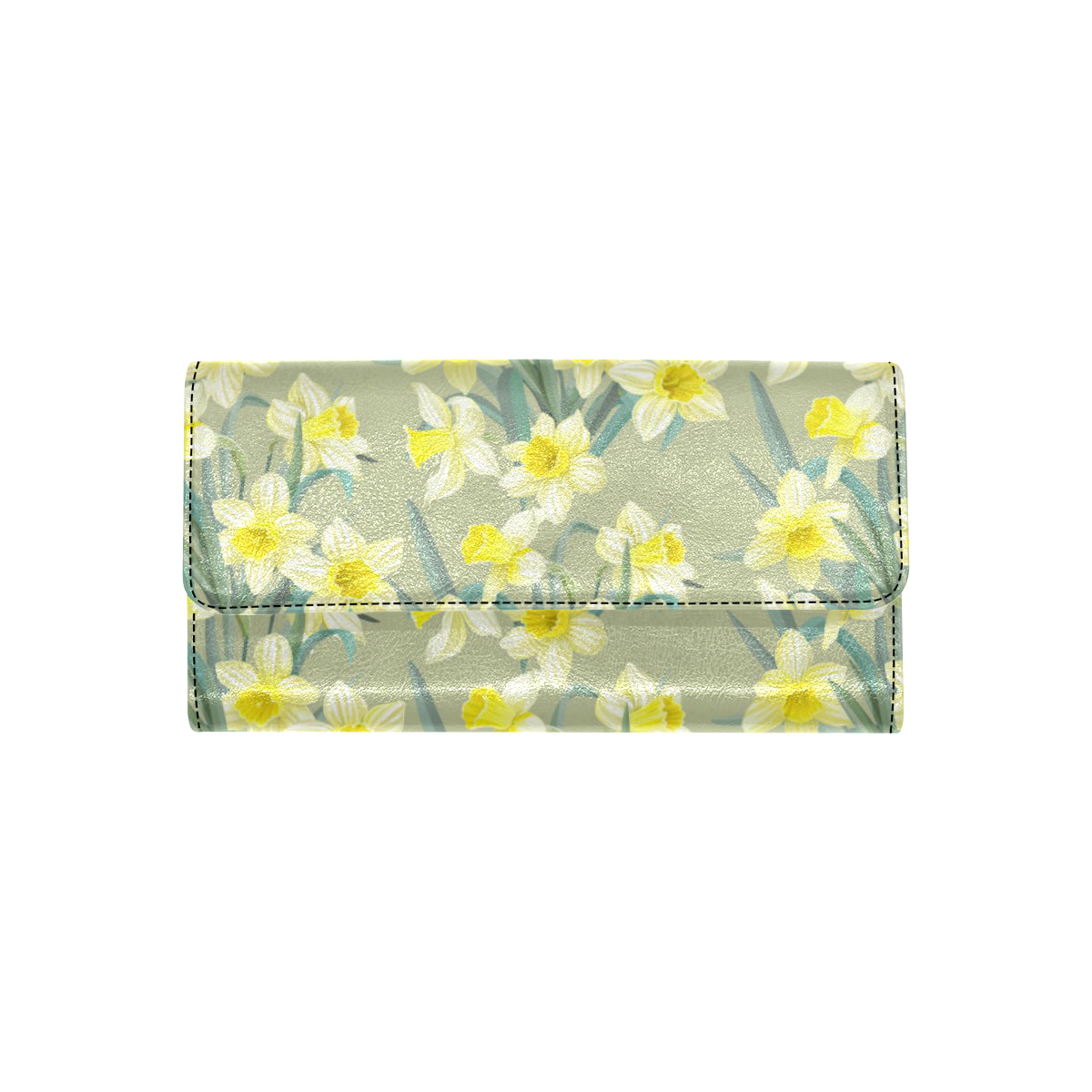 Daffodils Pattern Print Design DF01 Women's Trifold Wallet