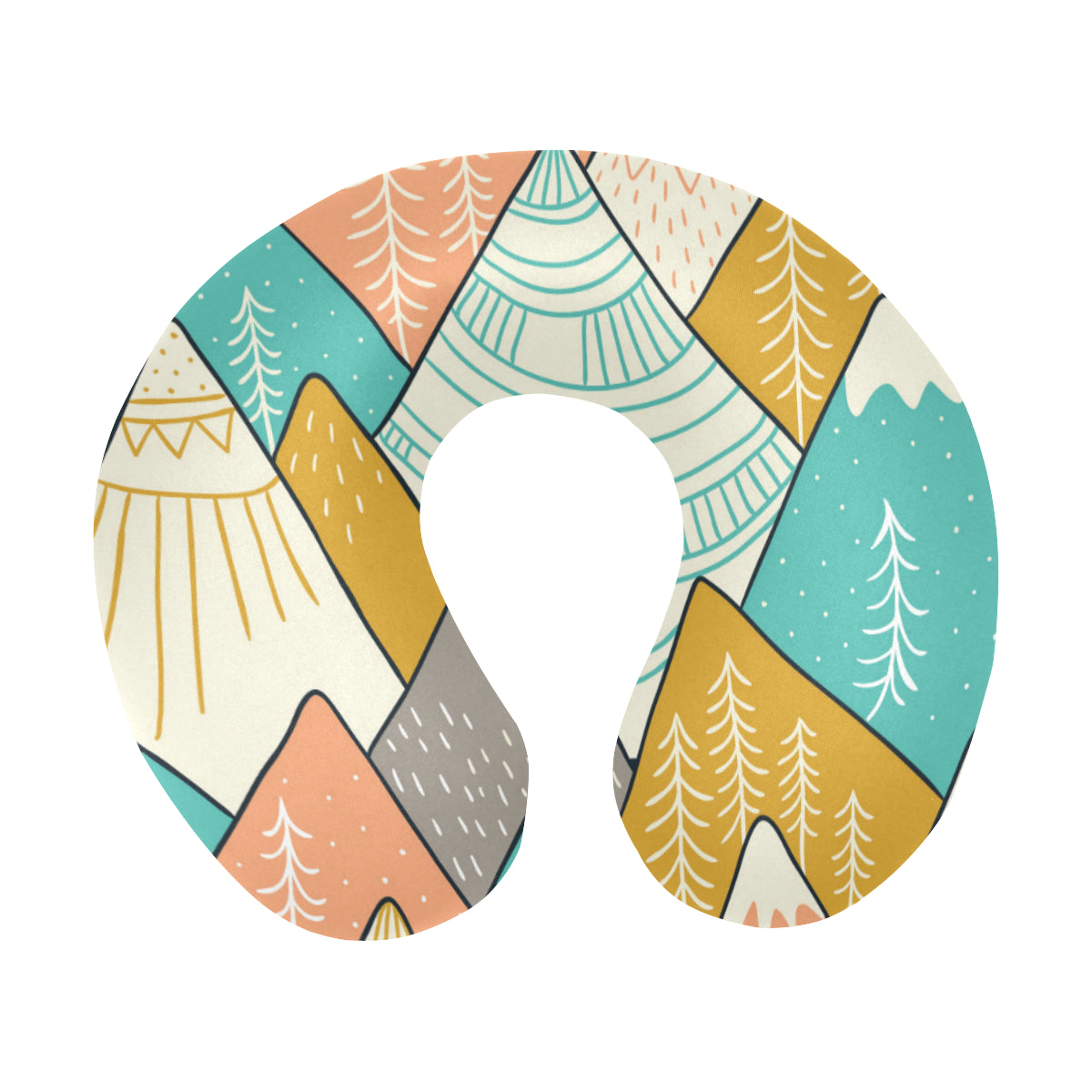 Mountain Pattern Print Design 02 U-Shaped Travel Neck Pillow