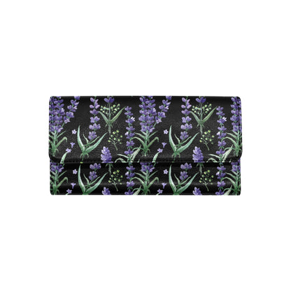 Lavender Pattern Print Design LV01 Women's Trifold Wallet