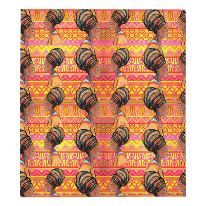 African Girl Aztec Premium Quilt