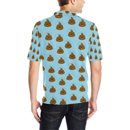 Poop Emoji Pattern Print Design A03 Men Polo Shirt