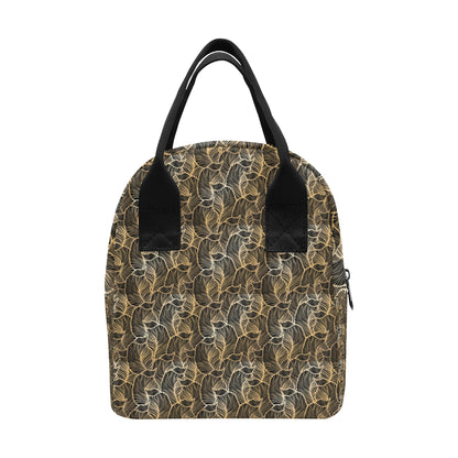 Elegant Gold leaf Print Insulated Lunch Bag