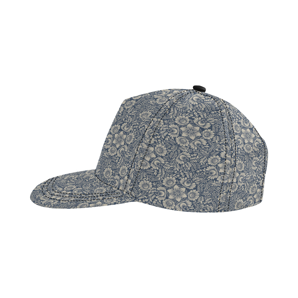 Elegant Floral Print Pattern Snapback Cap
