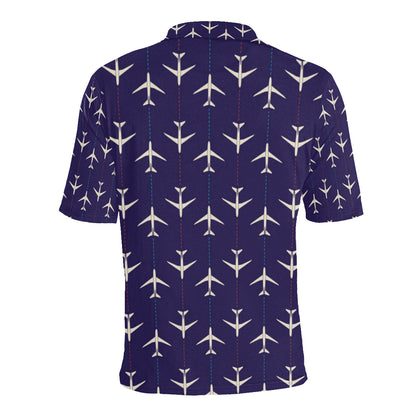 Airplane Pattern Print Design 03 Men Polo Shirt