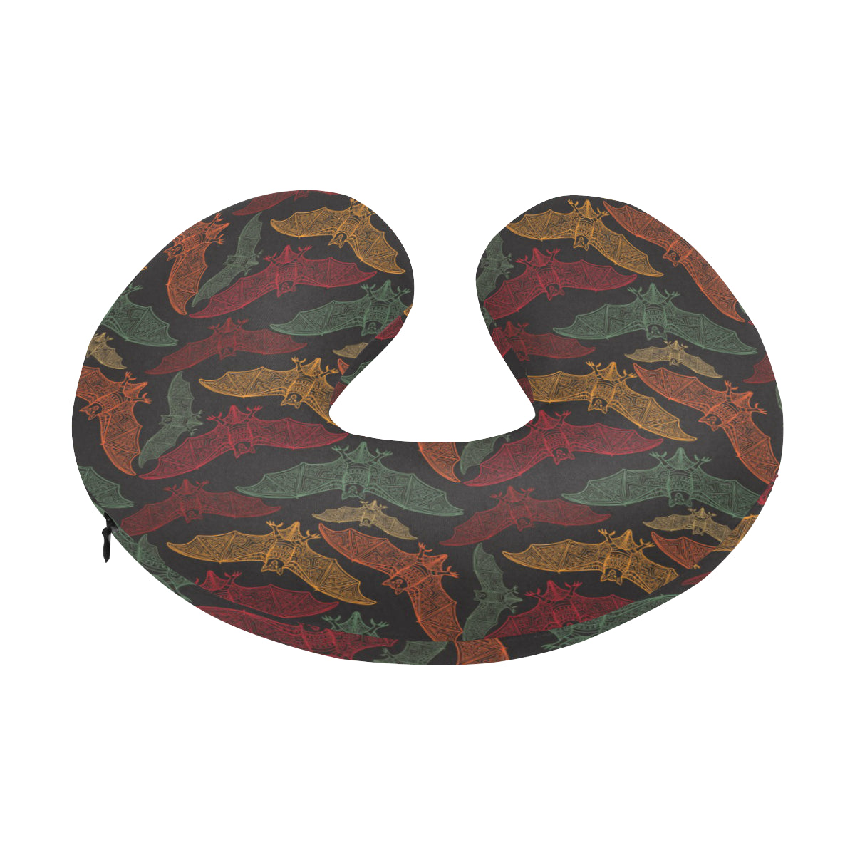 Bat Tribal Pattern Print Design 03 U-Shaped Travel Neck Pillow