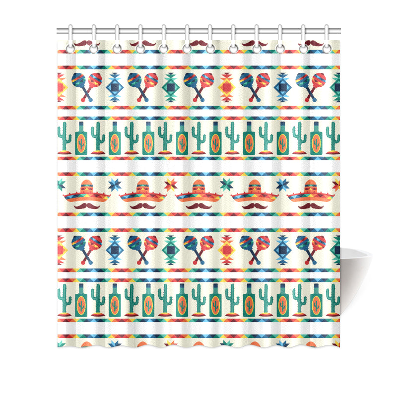 Maracas Mexican Pattern Print Design 01 Shower Curtain