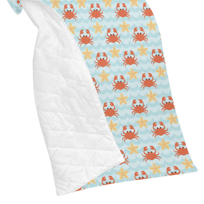 Crab Pattern Print Design 03 Premium Quilt
