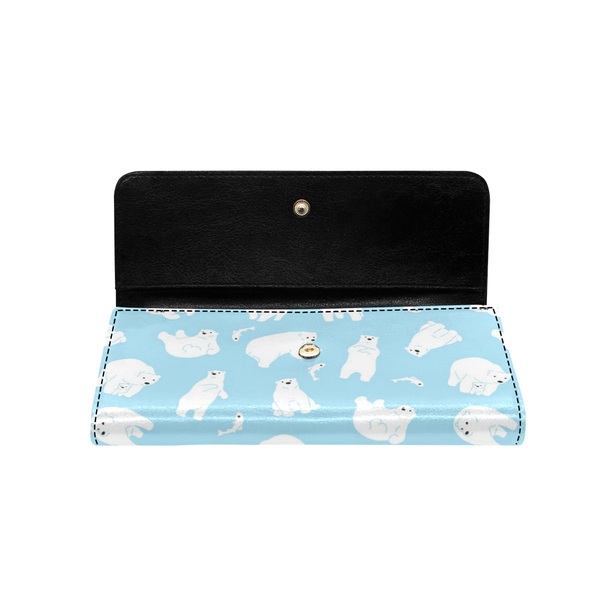 Polar Bear Pattern Print Design PB01 Women's Trifold Wallet