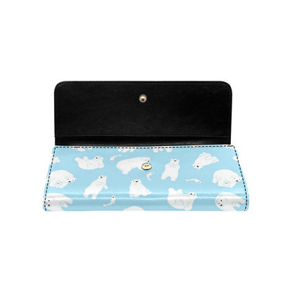 Polar Bear Pattern Print Design PB01 Women's Trifold Wallet