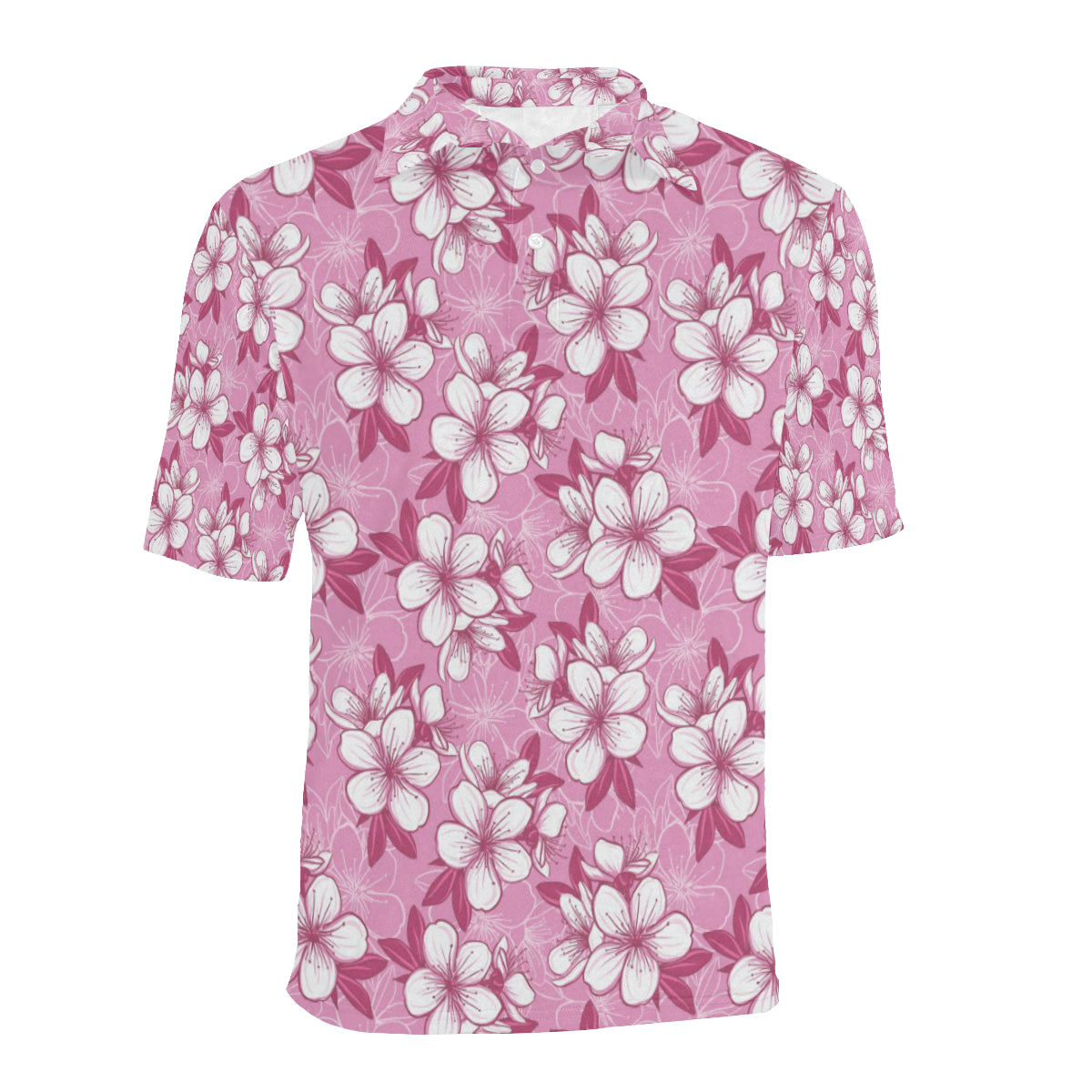 Cherry Blossom Pattern Print Design CB02 Men Polo Shirt