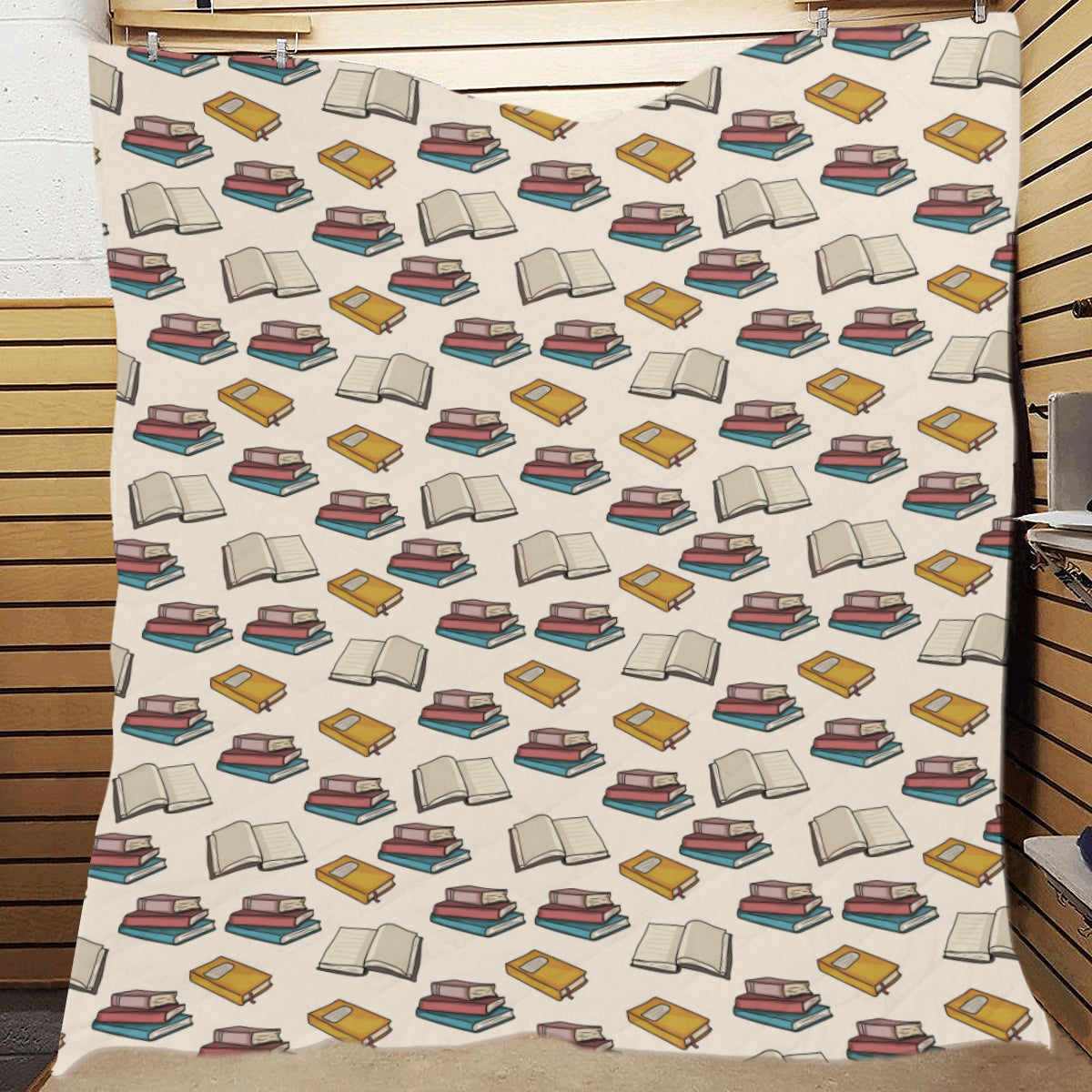 Book Pattern Print Design 04 Premium Quilt