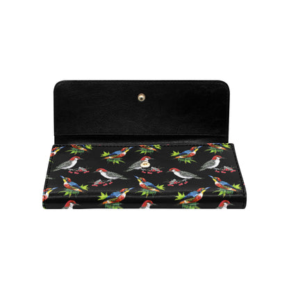 Birds Pattern Print Design 06 Women's Trifold Wallet