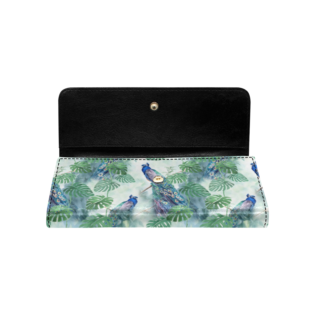 Peacock Pattern Print Design A02 Women's Trifold Wallet