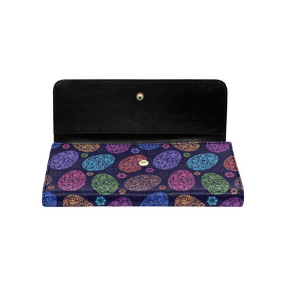 Easter Eggs Pattern Print Design RB012 Women's Trifold Wallet