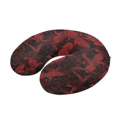 Gecko Pattern Print Design 04 U-Shaped Travel Neck Pillow