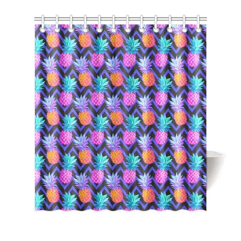 Pineapple Color Art Pattern Shower Curtain