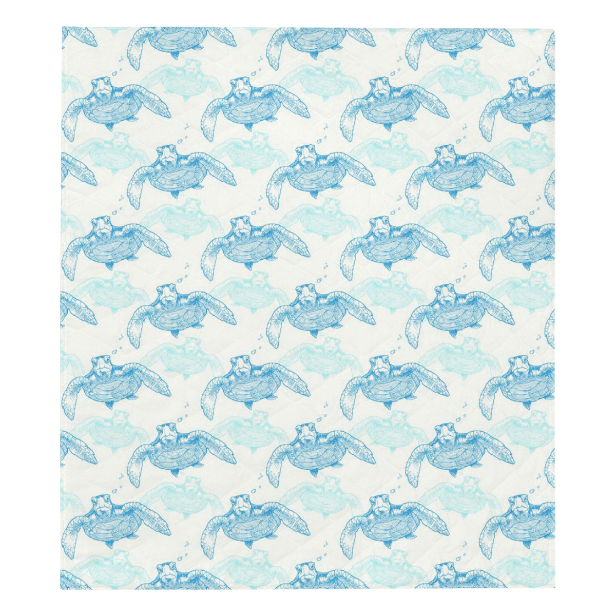 Sea Turtle Pattern Print Design T01 Premium Quilt
