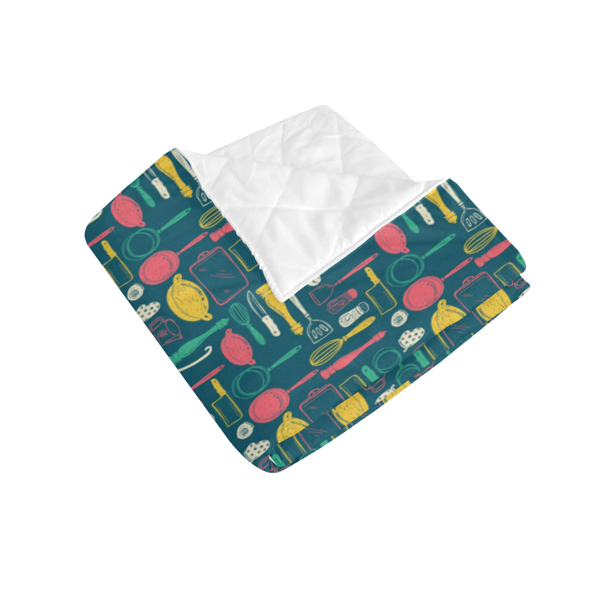 Cooking Kitchen Tools Pattern Print Design 01 Premium Quilt