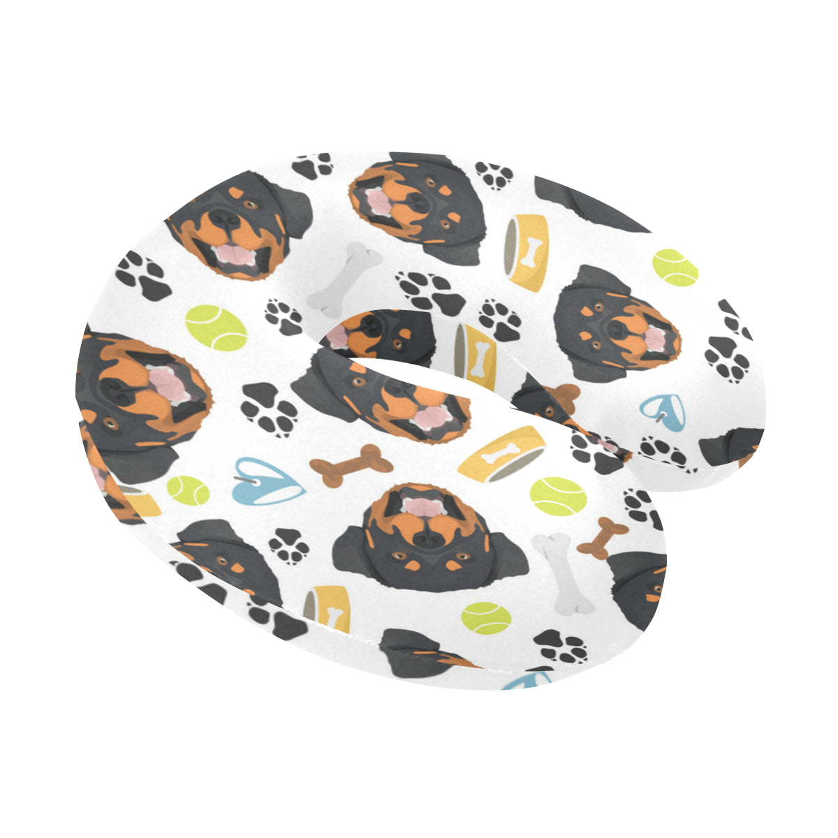 Rottweiler Pattern Print Design A04 U-Shaped Travel Neck Pillow