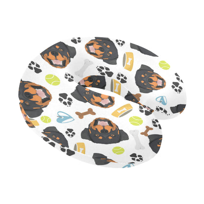 Rottweiler Pattern Print Design A04 U-Shaped Travel Neck Pillow